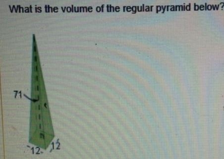 What is the volume of the regular pyramid below? a.852 units3 b.10,224 units3 c.270 units-example-1