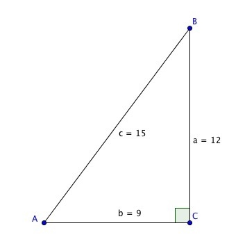 Hypotenuse of 15 and opposite of 12For this triangle what is the cos-example-1