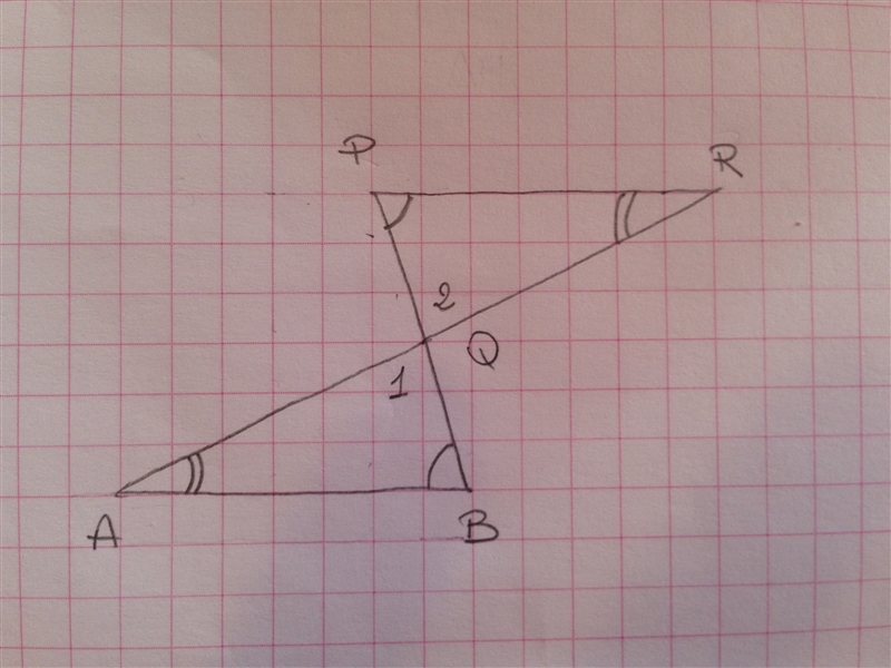 Allison claims that the (triangle)ABQ is similar to (triangle)RPQ, given that AB and-example-1