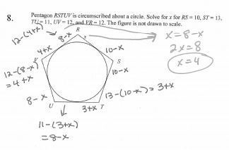 PLEASE HELP 15 POINTS Pentagon RSTUV is circumscribed about a circle. Solve for x-example-1