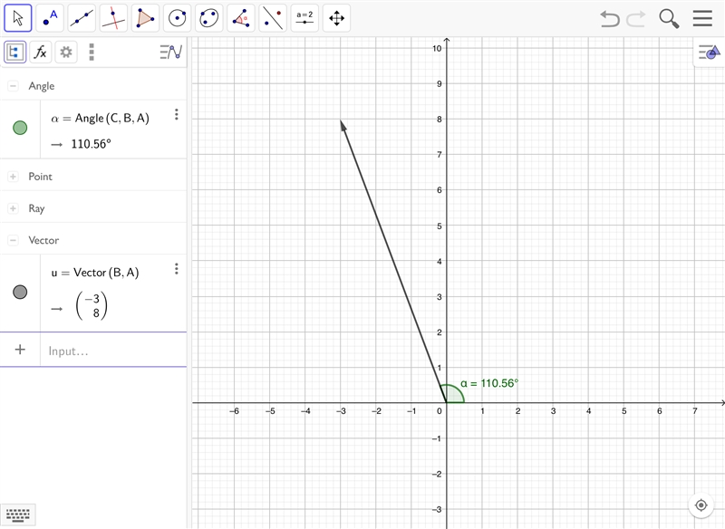 find the direction of u=-3i+8j. i haven't asked a question on here before so lets-example-1