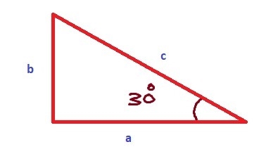 Which equation can be used to solve for b? b = (8)tan(30o) b = b = (8)sin(30o) b =-example-1