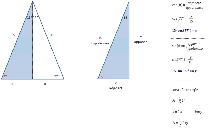 An isosceles triangle has a vertex angle of 26°. Two sides of the triangle are each-example-1