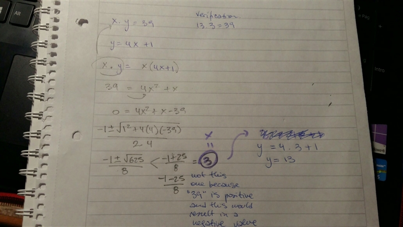 an integer is one more than four times another. if the product of two integers is-example-1