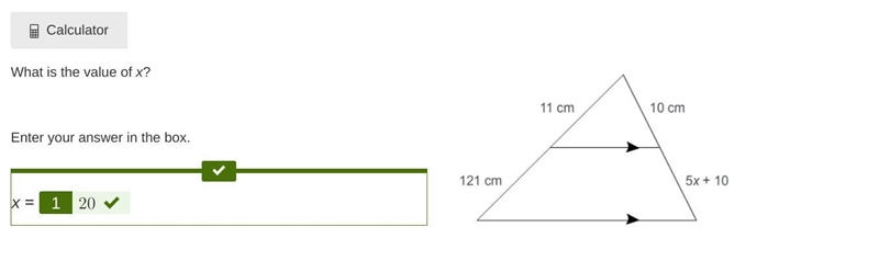 PLEASEEE HELP! What is the value of x? Enter your answer in the box. x =-example-1