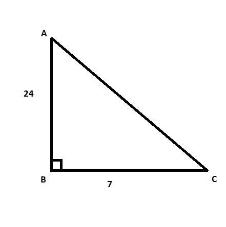 What is the value of tan C in this triangle? 725 247 2425 724 Right triangle A B C-example-1