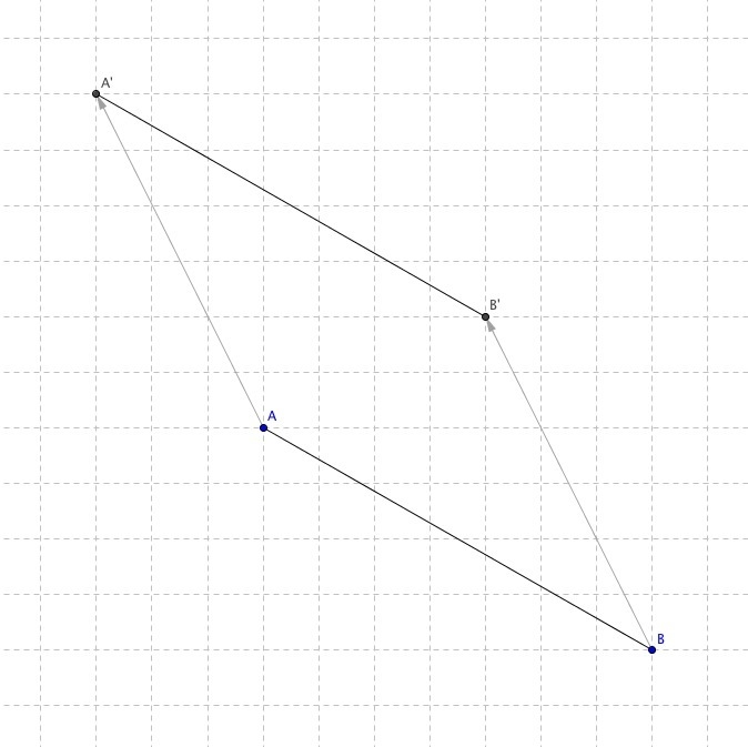 A segment has endpoints (a,b) and (c,d). The segment is translated so that its image-example-1