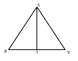 The proof that ΔRST ≅ ΔVST is shown. Given: ST is the perpendicular bisector of RV-example-1