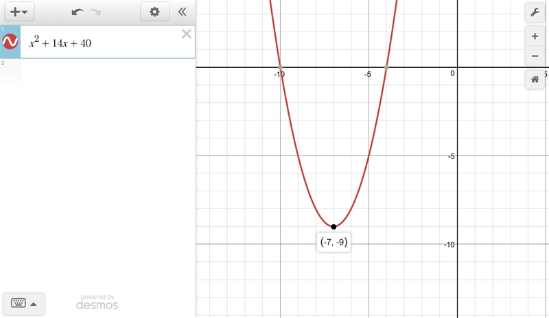 PLEASE HELP QUICK Given f(x)=x^2+14x+40 Enter the quadratic function in vertex form-example-1