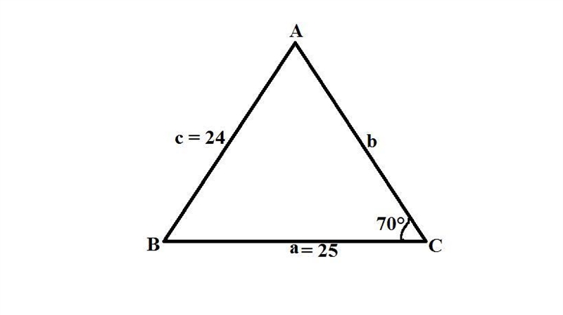 Find all solutions for a triangle with c=70 c=24 and a=25-example-1