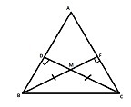 In ∆ABC, the altitudes from vertex B and C intersect at point M, so that BM = CM. Prove-example-1