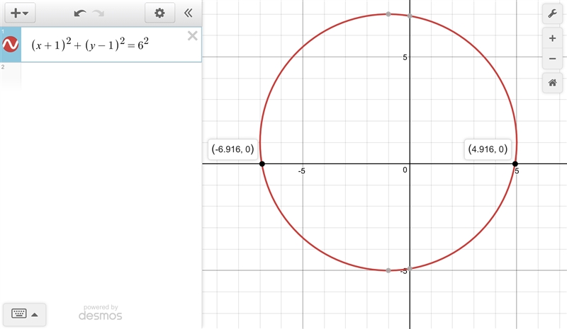 Find all of the points on the x-axis which are 6 units from the point (−1, 1).-example-1