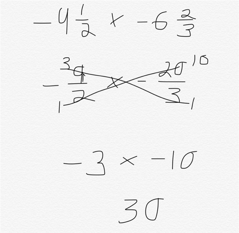 What is -4 1/2 x ( -6 2/3)? A. 24 B. 24 1/3 C. 30 D. -24 1/3-example-1