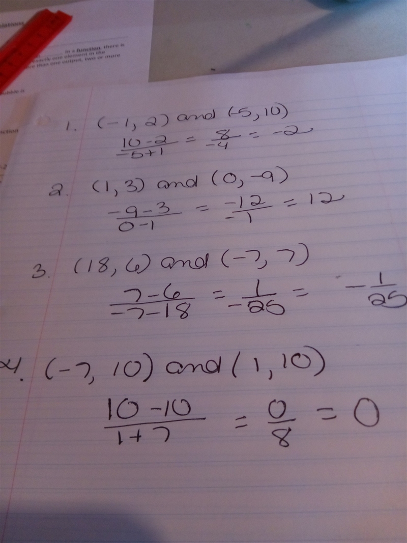 Please Help ASAP 20 points Find the slope of the line through the given points. (−1, 2) and-example-1