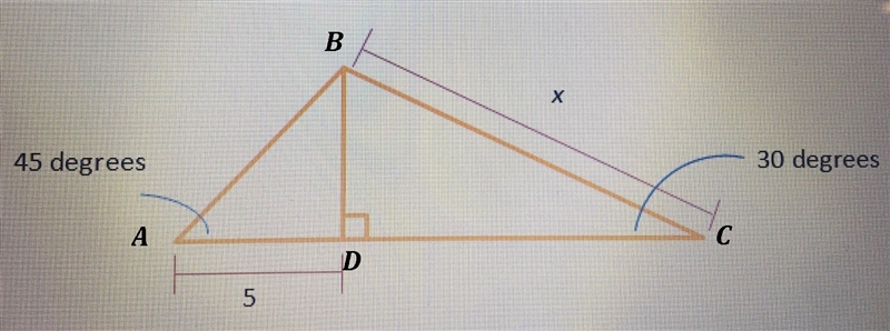 What is the length of x in the diagram below? topic test!!-example-1