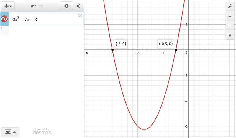 What are the zeros of the function y = 2x*2 +7x + 3? A.) X = 1/2 , X = 3 B.) X = -1/2 , x-example-1