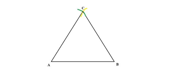 Use a compass and straightedge to construct an equilateral triangle using the length-example-1