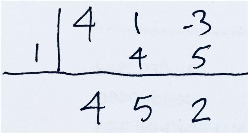 How do i solve (4×^2+x-3)÷(x-1)-example-1