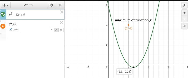 Function f is represented by the equation given below. Function g has a vertex at-example-2