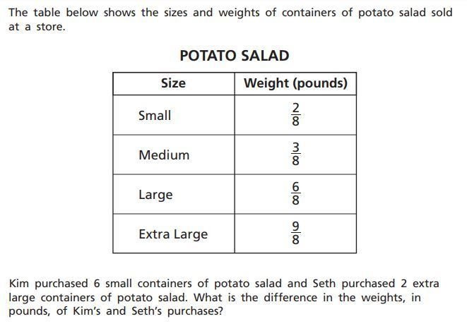 Kim purchased 6 small containers of potato salad and Seth purchased 2 extra large-example-1