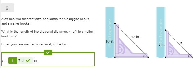 Alex has two different size bookends for his bigger books and smaller books. What-example-1