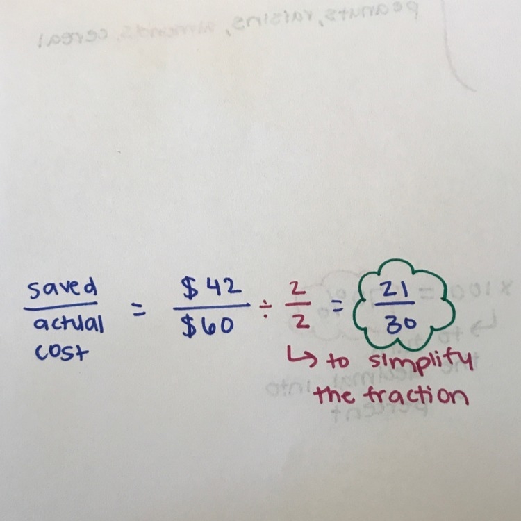 Isabel wants a coat that cost $60. She has saved $42 what fraction of the amount she-example-1