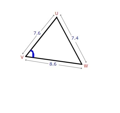 What is m∠V ? Round only your final answer to the nearest tenth. 53.9º 56.1º 61.9º 70.0º The-example-1