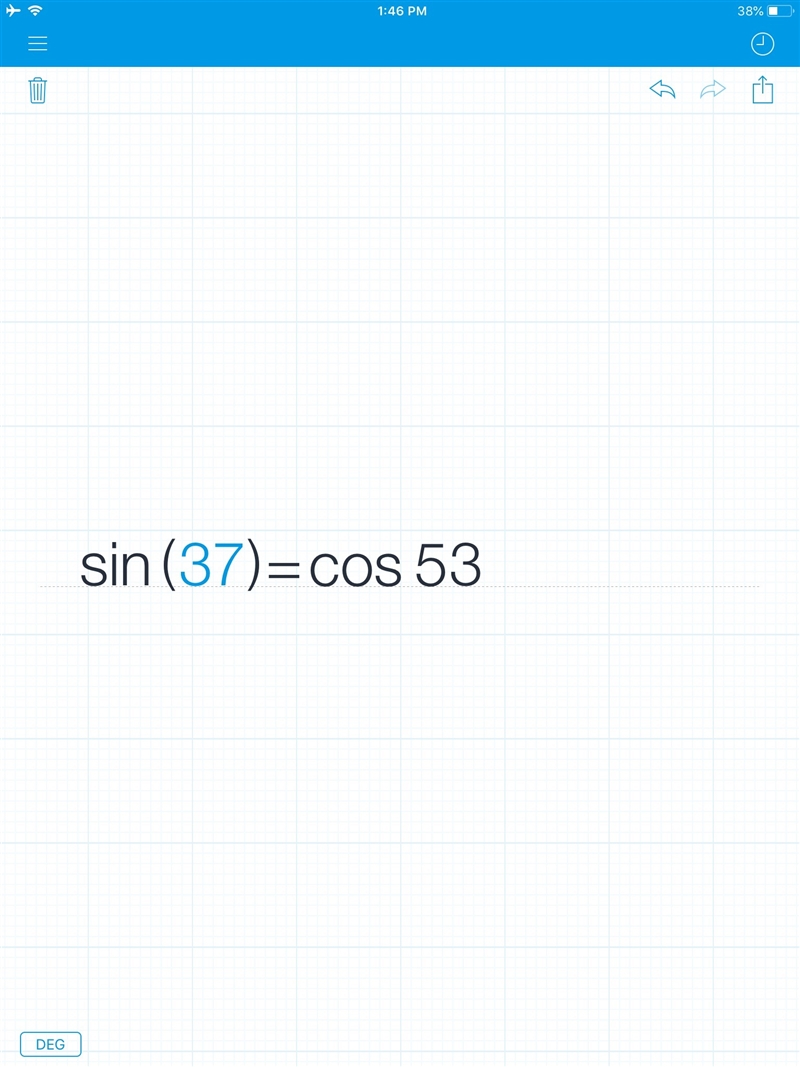 Sin x = cos53° what is the value of x?-example-1