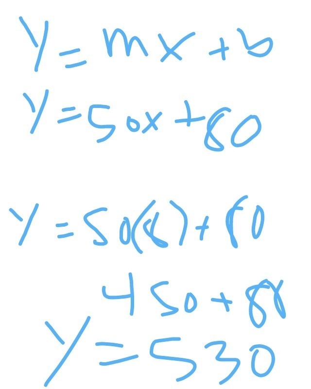 A plumber charges $25 for a service call plus $50 per hour of service. Write an equation-example-1