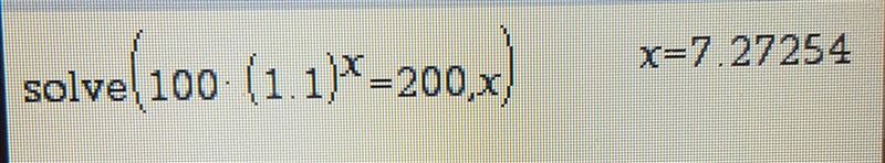 How long will it take an investment to double in value if the interest rate is 10% compounded-example-1