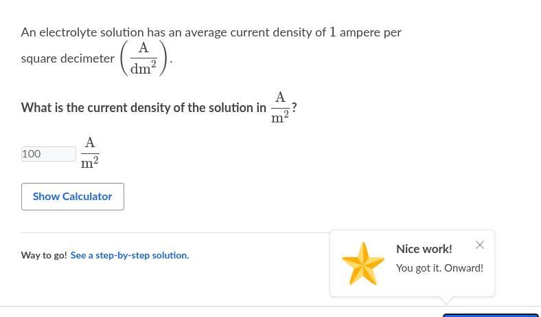 An electrolyte solution has an average current density of 111 ampere per square decimeter-example-1