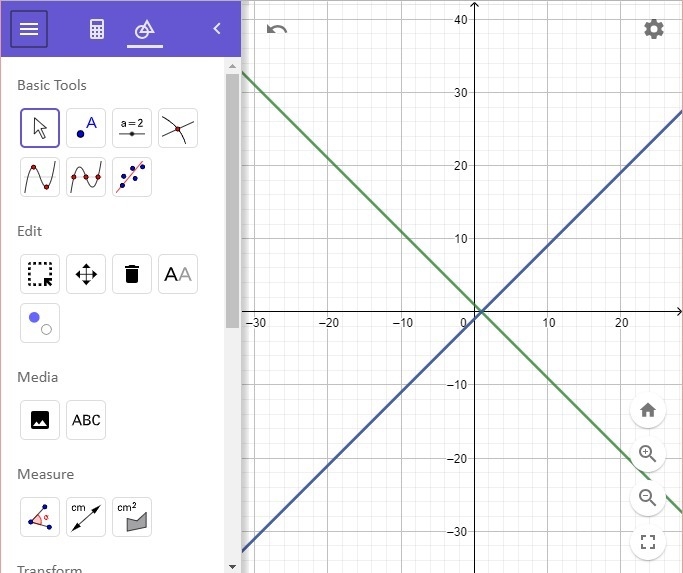 Solve the following system of equations graphically. Click on the graph until the-example-1