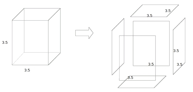 The edge length of a cube is 3.5 inches. Find the surface area of the cube.-example-1