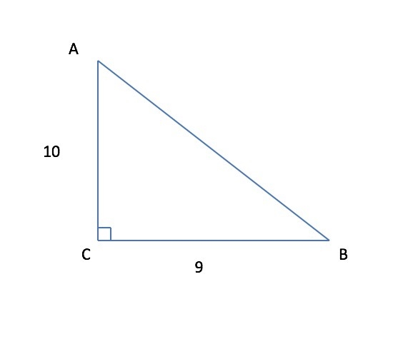 Finf the exact value of sin A and cos A where a = 9 and b = 10 and <c is a right-example-1