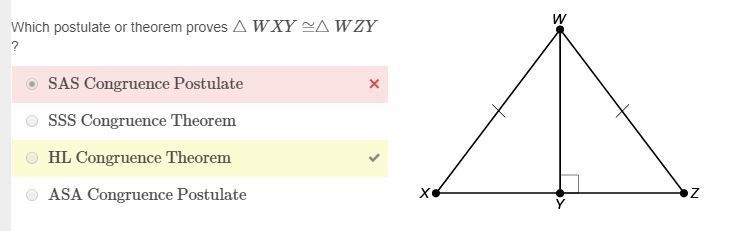 Which postulate or theorem proves ∆WXY ≅ ∆WZY ? SSS Congruence Theorem SAS Congruence-example-1