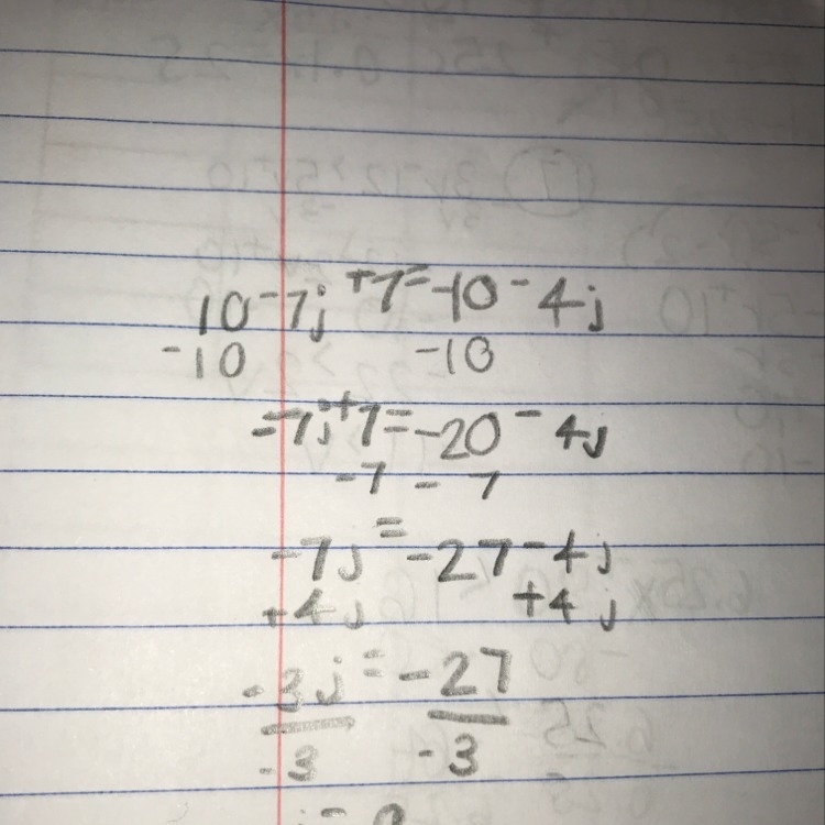 10 − 7j + 7 = -10 − 4j What is j-example-1