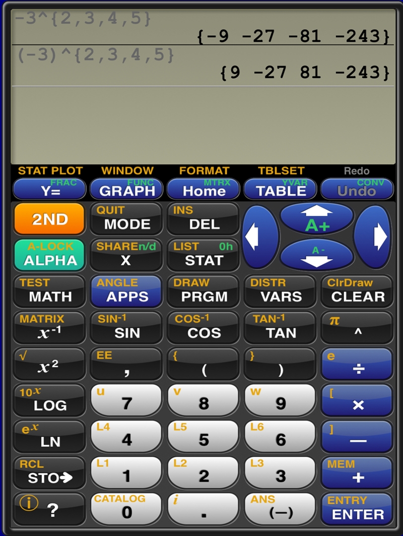 Evaluate -a^n when a=3 and n=2,3,4, and 5. Now evaluate (-a)^n when a=3 and n=2,3,4, and-example-1