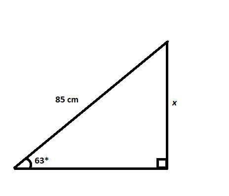 n this triangle, what is the value of x? Enter your answer, rounded to the nearest-example-1