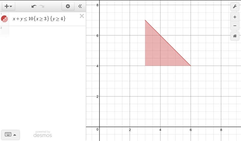 What are the coordinates of the vertices of the solution region for the system ? (3, 4), (4, 6), (7, 3) (3, 4), (3, 7), (6, 4) (4, 3), (4, 6), (7, 3) (4, 3), (3, 7), (6, 4)-example-1