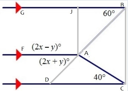 TIMED Find the value of x and the value of y. A. x = 10, y = 130 B. x = 65, y = 10 C-example-1