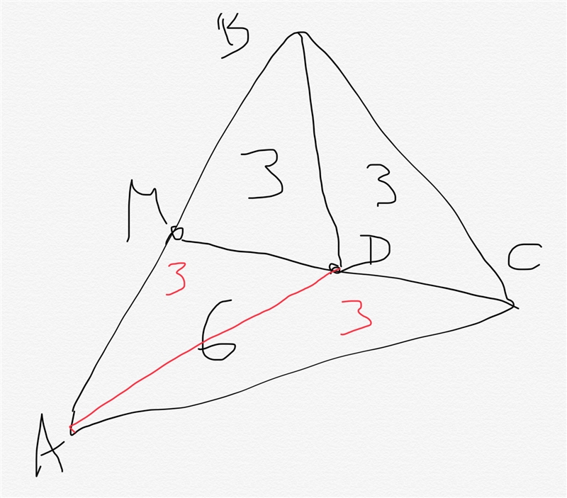 N △ABC, point M is the midpoint of AB point D is the midpoint of CM and ABMD=3 cm-example-1