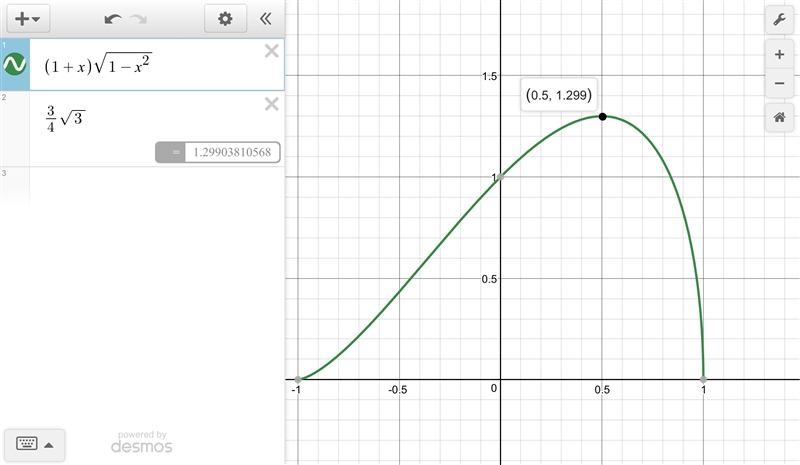 Find the maximum area of a trapezoid inscribed in a semicircle-example-1