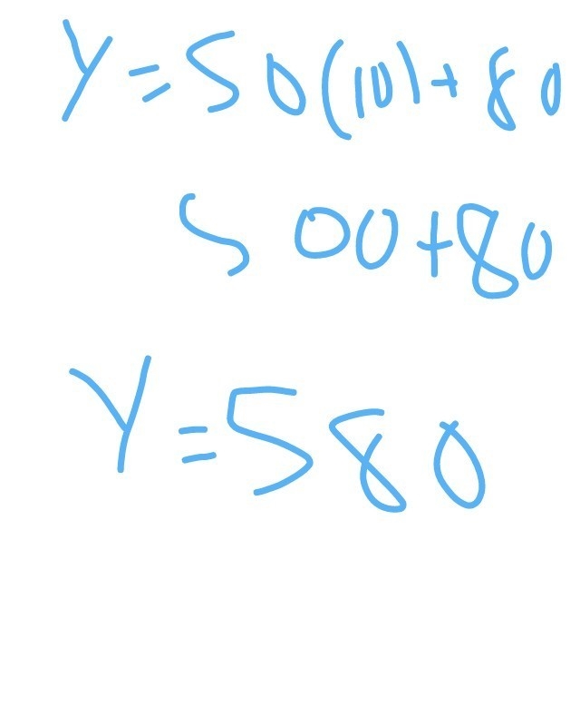 A plumber charges $25 for a service call plus $50 per hour of service. Write an equation-example-2