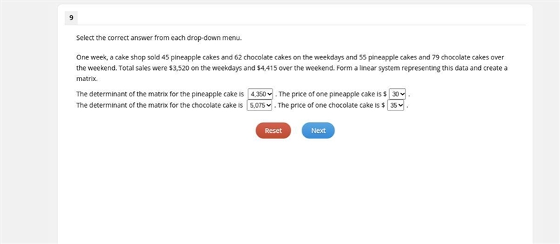 One week, a cake shop sold 45 pineapple cakes and 62 chocolate cakes on the weekdays-example-1