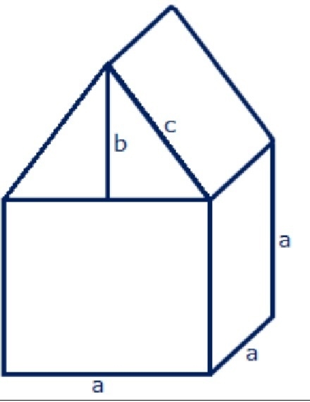 Bradley made a house for his dog, Bowser, out of wood with a cube base and a triangular-example-1