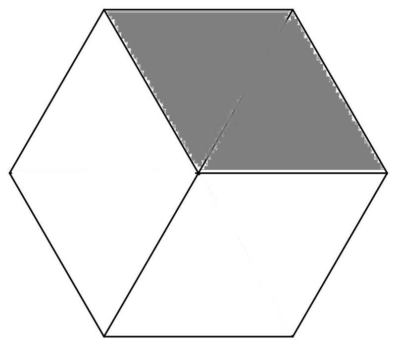 Name the pattern block used to cover 1 third of the hexagon-example-1