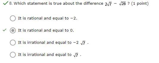 Which statement is true about the difference 2 square root of 7 − square root of 26? It-example-1