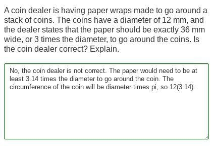 A coin dealer is having paper wraps made to go around a stack of coins. The coins-example-1