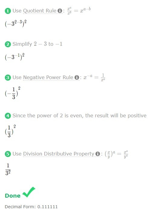 Simplify the expression (-3^2/ 3^3)^2-example-1