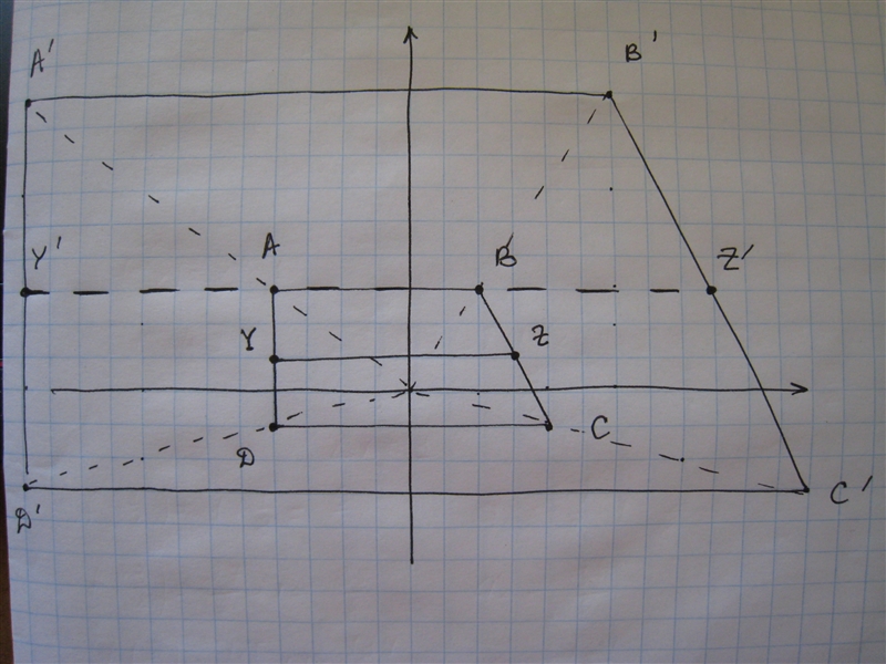 The coordinates of trapezoid ABCD are A(−4, 3), B(2, 3), C(4, −1) and D(−4, −1). A-example-1